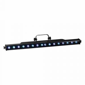 Alquiler de iluminación Stage Line RGBL-412DMX con 16 LEDs 8 W de potencia. Mezcla de colores RGBW y efecto estroboscopio.