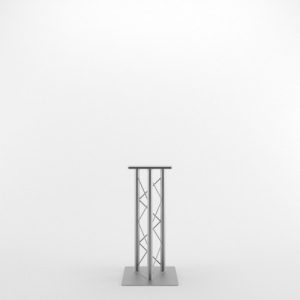 Alquiler Totem de truss triangular de 30cm. a 1m. Estructura triangular para soporte de aparatos de iluminación y video, uso decorativo o auxiliar.